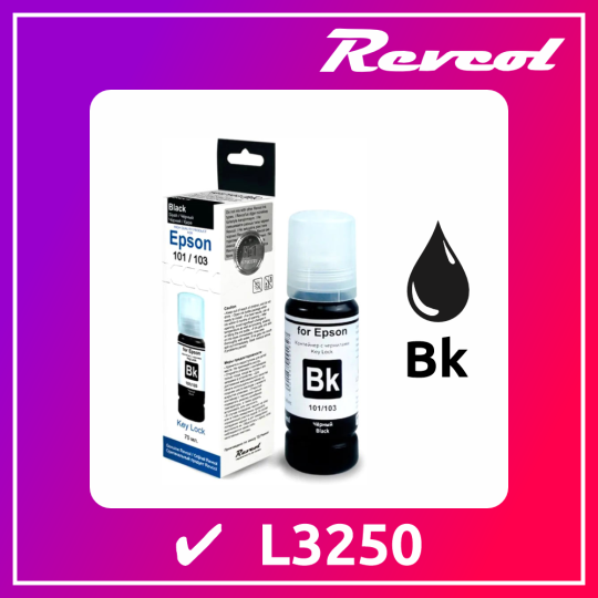 Чернила Revcol L3250 BLACK 70мл.